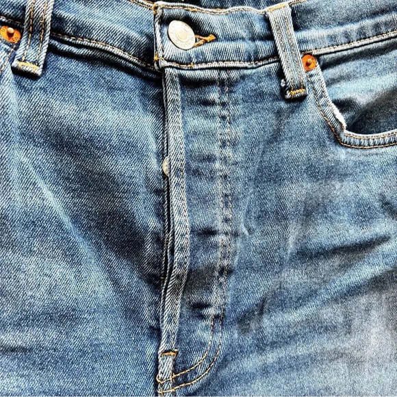 Re/Done Levi’s 70’s Stovepipe‎ Jeans Size 29 Worn True Indigo Straight Cropped - Picture 7 of 15
